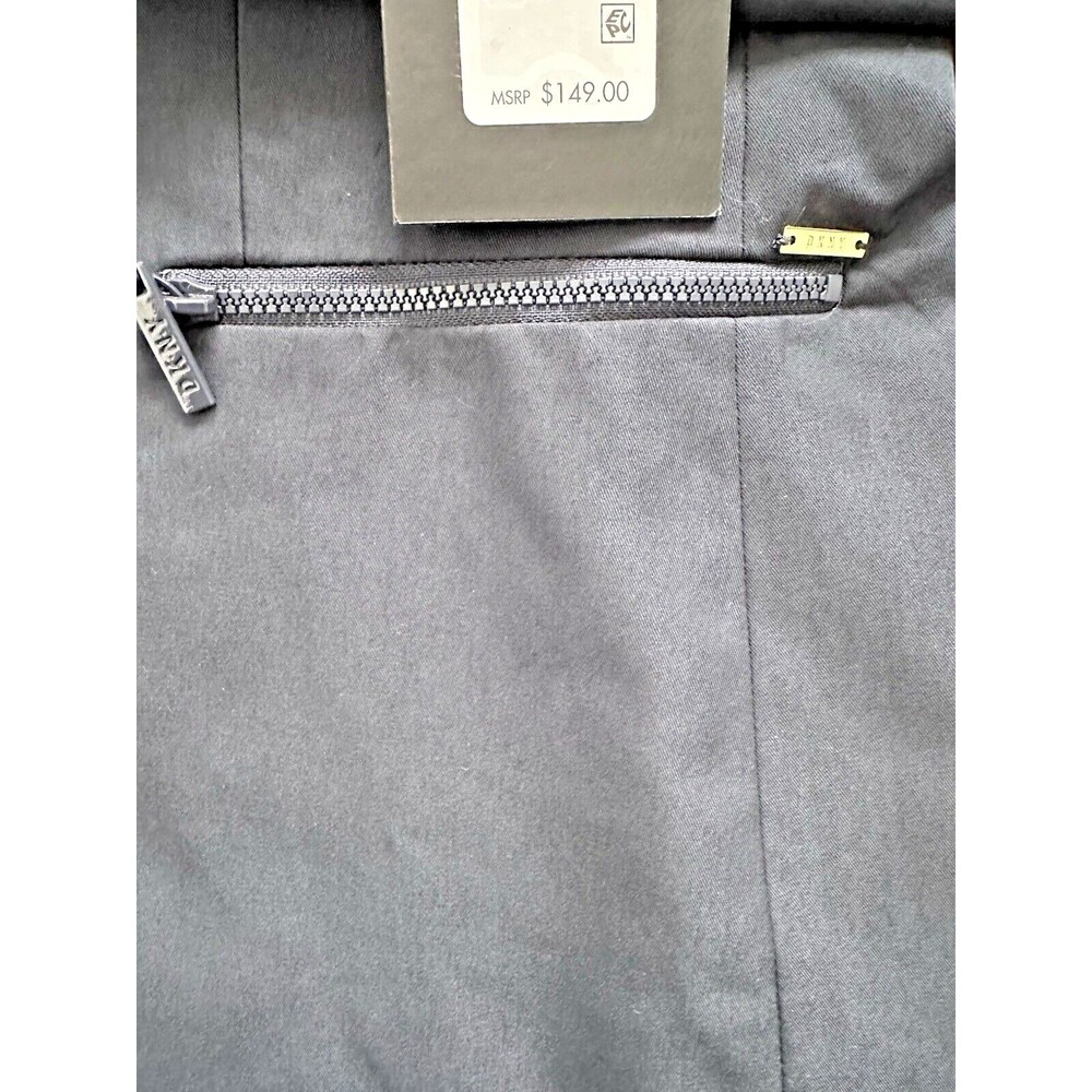 DKNY Women's Petite One-Button Blazer Cotton Zip-Pockets Formal Jacket Navy 6P - Picture 9 of 13